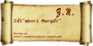 Zámbori Margó névjegykártya